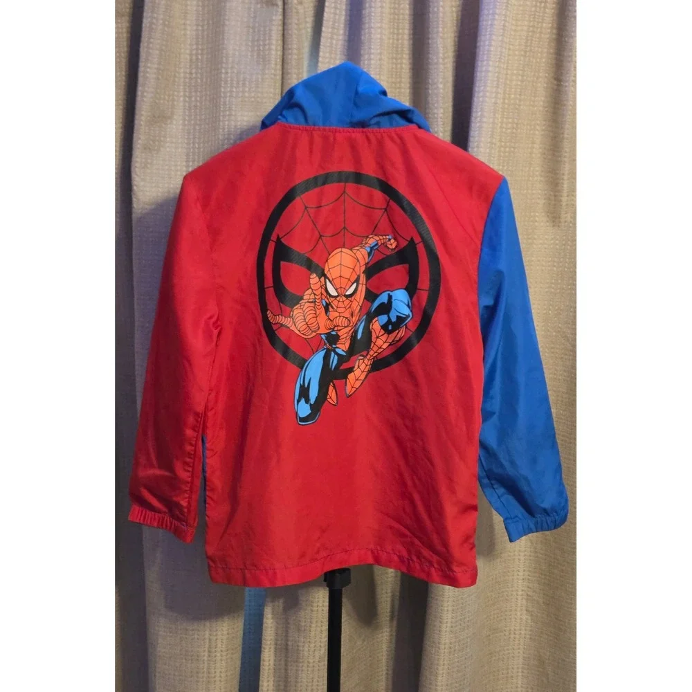 Marvel Spider-Man‎ Colorblock Hooded Zip Up Windbreaker Jacket Youth Size 9-10